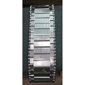 Vintage Silver-Tone Wide Bracelet  Size 8